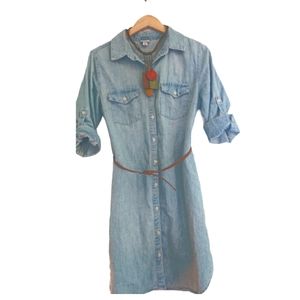 Merona denim collered button up shirt dress